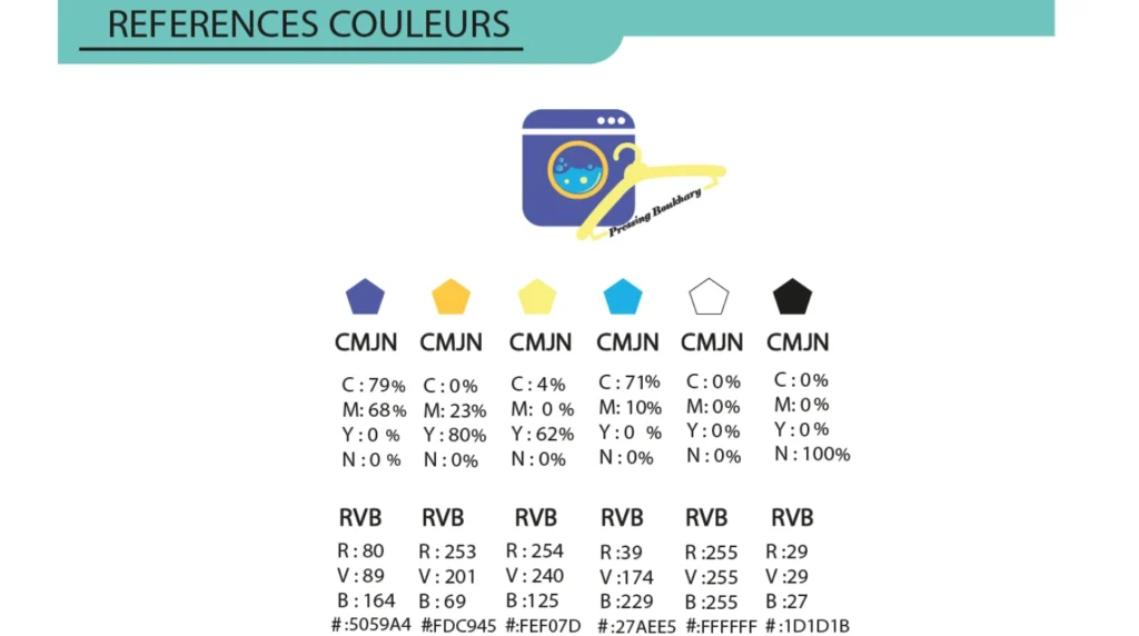 Identité visuelle pressing Boukhary